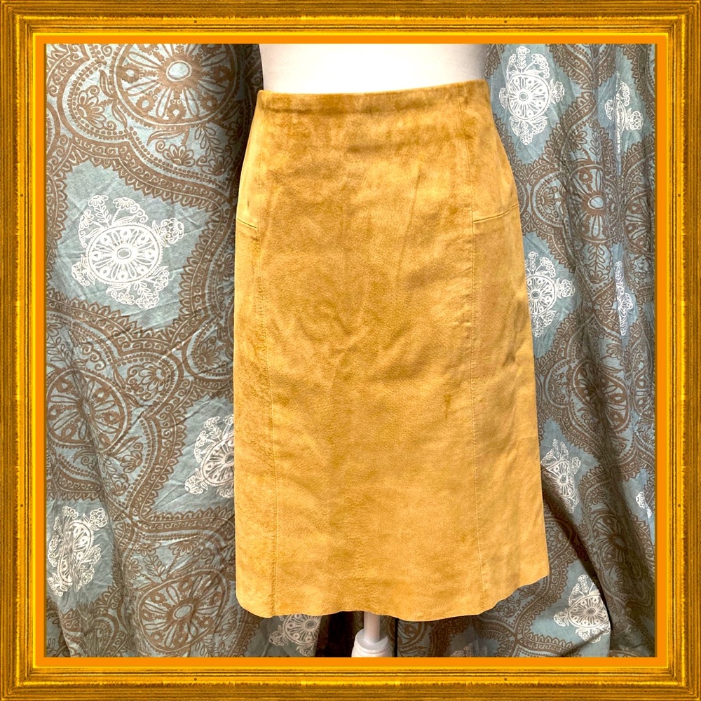 Anonymous by John Carlisle Real Suede Midi Skirt.